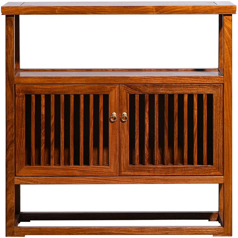 

Mahogany dining side cabinet New Chinese-style entrance cabinet Huali solid wood storage cabinet Household