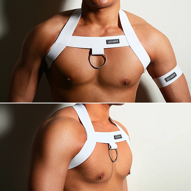 CLEVER-MENMODE Men\'s Sexy Chest Strap Lingerie Fetish Sissy Men Safety Belt BDSM Bondage Body Sex underwear Gay Halter Bikini