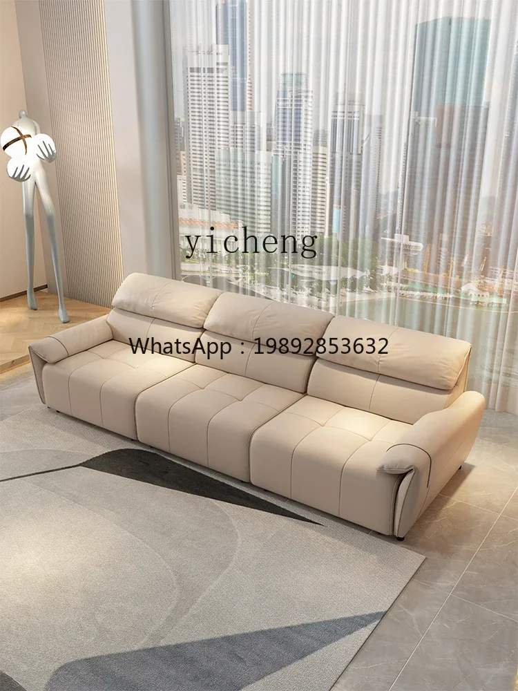 YFY    electric multi-function sofa bed dual-purpose remote control retractable living room modern first-layer leather sofa