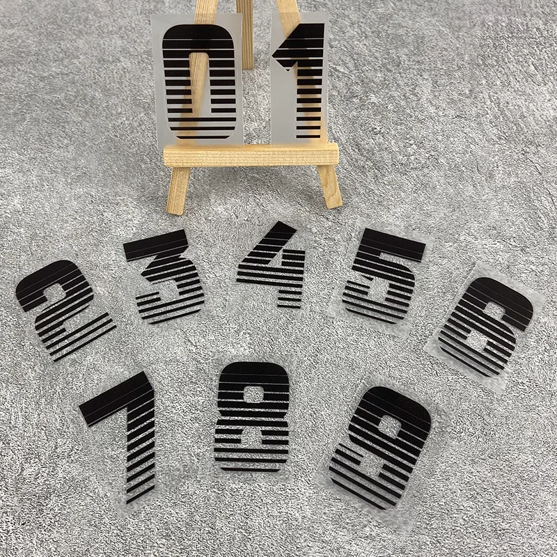 1PC 0123456789 Black Number Waterproof Vinyl Sticker, DIY Decals for Motorbike Fuel Tank Helmet Electric Scooter Exterior Decor