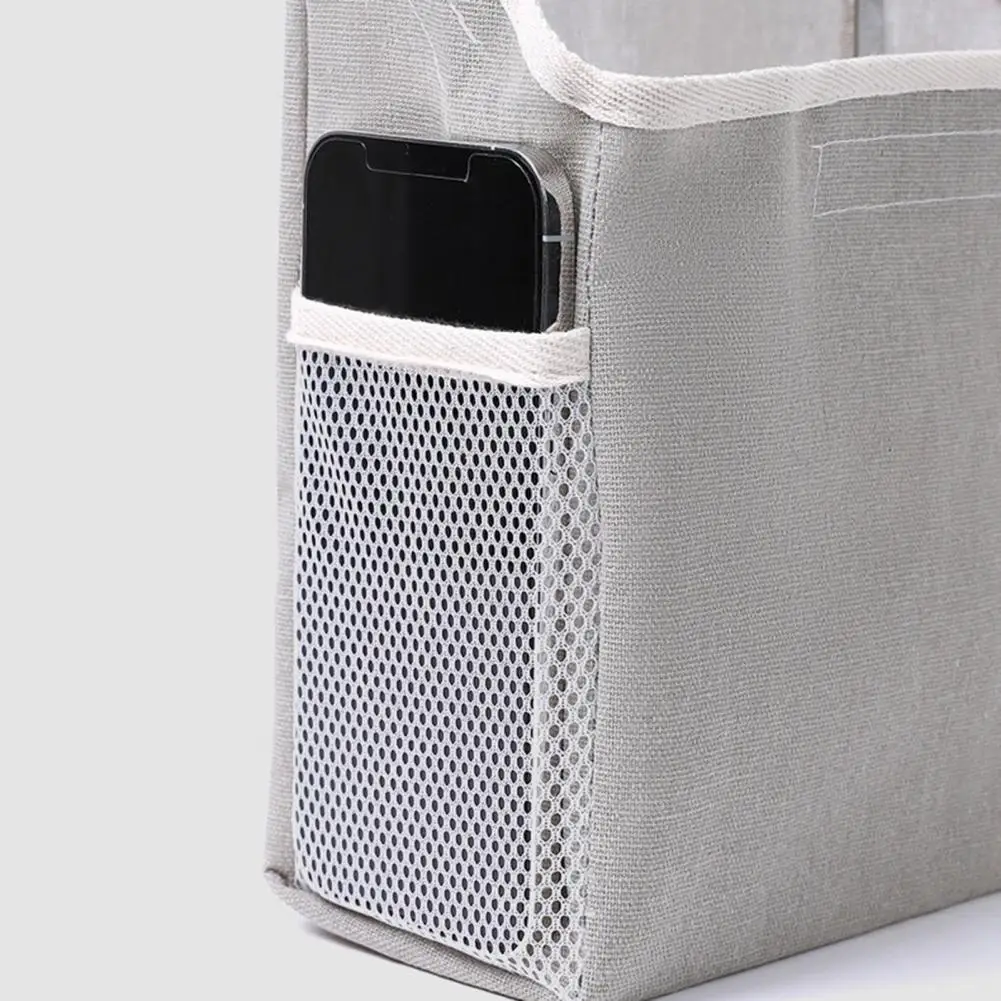 Bedside Storage Organizer Hanging Bedside Caddy Capacity Hanging Storage Bag with Mesh Pocket Multi-functional Bedside Organizer