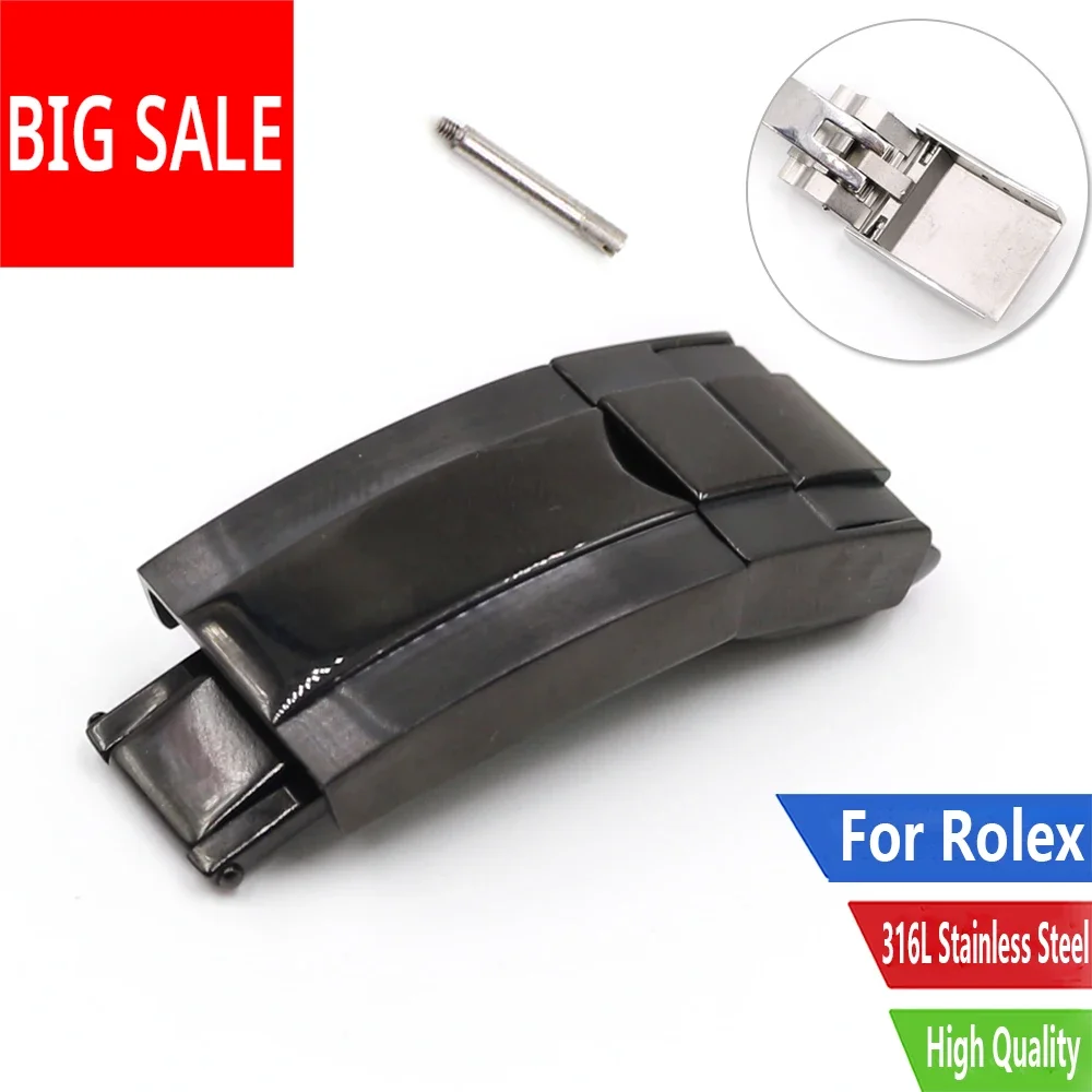 

Rolamy 16mm x 9mm Top Quality Stainless Steel Watch Band Deployment Clasp For Bracelet Rubber Leather Oyster Submariner