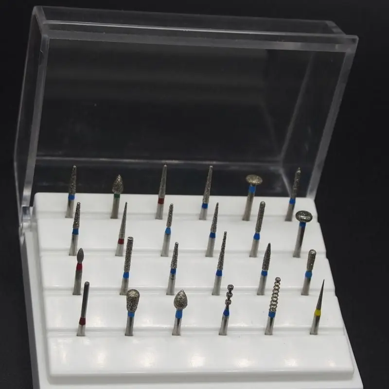 Dental Car Needle Set Porcelain Preparation  Polished Preparation Shoulder 24 Pcs  Box Dental Mat