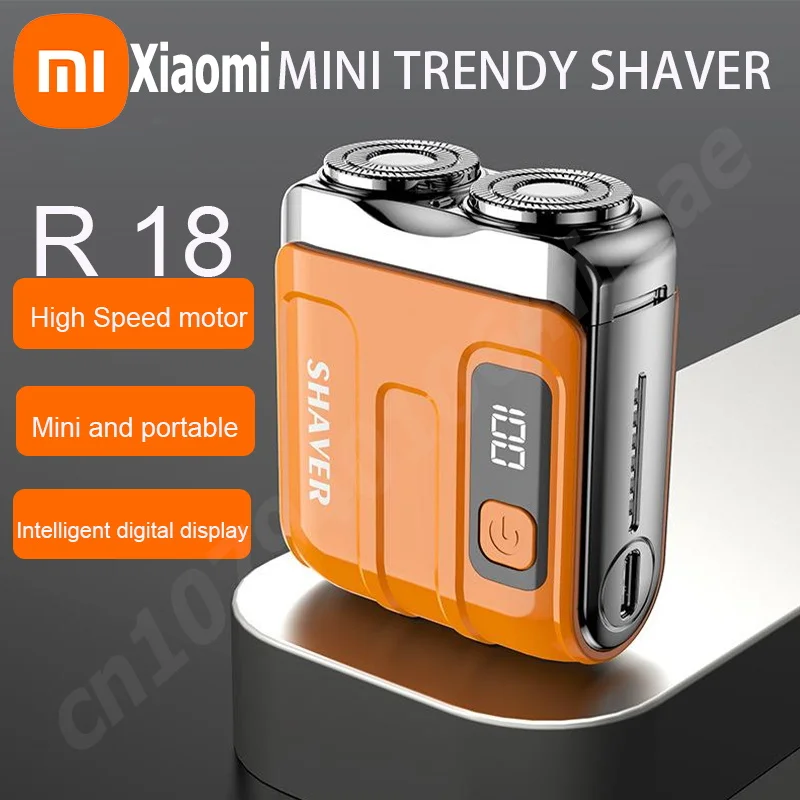 XIAOMI R-18 Electric Smart Shaver IPX7 Waterproof Household Portable Washable Display Digital Mini Double Blade Charging Shaver