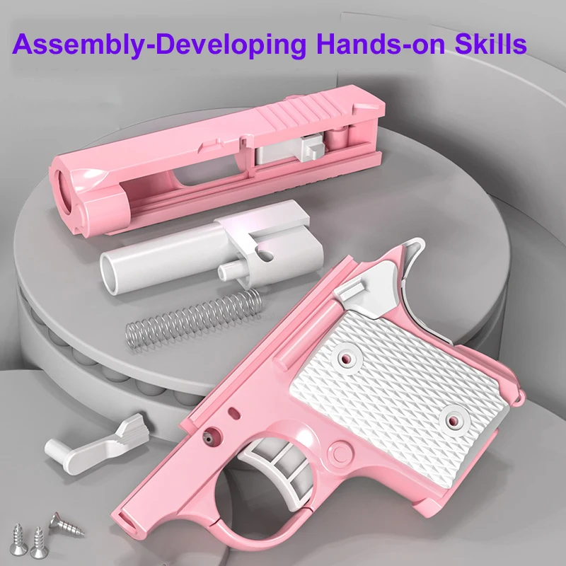 3D Assembly Puzzle di plastica fai da te pistola giocattolo 3D stampato piccola pistola giocattoli ravanello pistola blocchi di costruzione fai da te modello giocattolo per i bambini