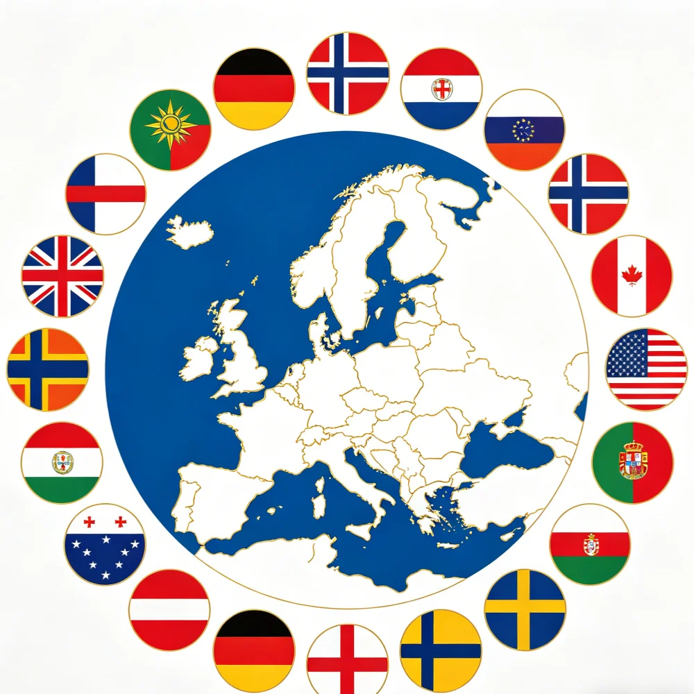 2026 Europe egygold Oscams Polska Clines Europe 4k colorful flags Slovakia Netherlands Germany Austria Outdoor ccam Europe flags