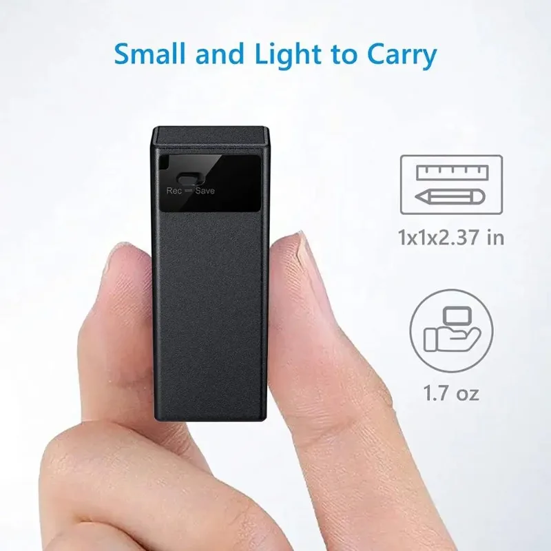 Mini Voice Activated Digital Recorder USB Flash Drive 16GB 32GB 64GB 192kbps Long Recording MP3 Playback Portable Audio Device