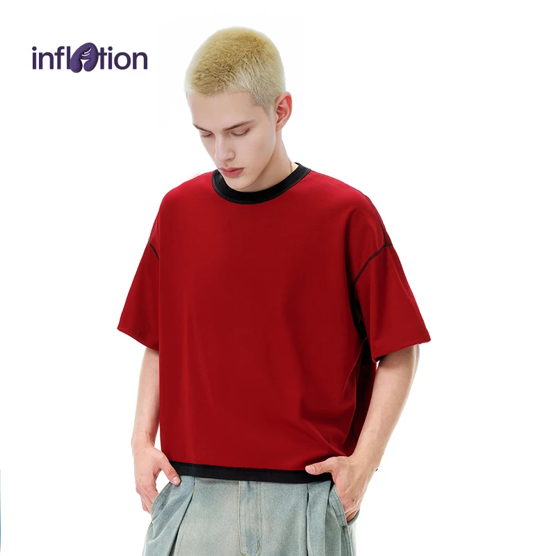 

INFLATION Reversible Mint Green T-Shirt for Men Tech Fabric Outdoor Sports Cooling Quick-Dry Boxyfit Short Sleeve Tee
