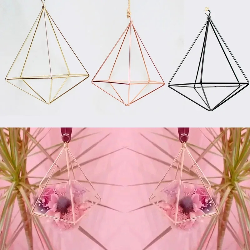 

Garden Basket Geometric Flower Bracket Wall Decoration Hanging Metal Geometric Air Plant Flower Pot Rack Holder Bracket