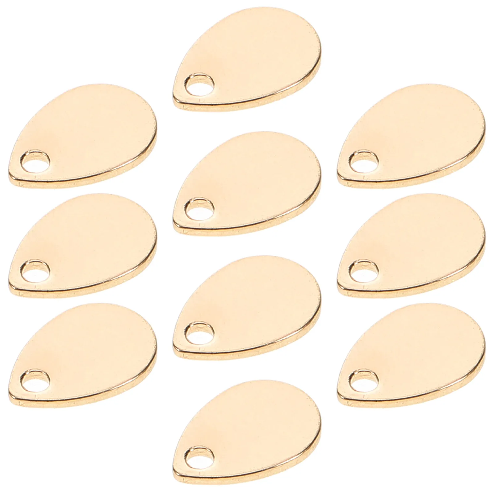 

10 шт. латунных подвесок-капель, плоские, с золотым покрытием, с одним отверстием, подходят для самостоятельного изготовления ювелирных изделий, гравировки, штамповки, аксессуары