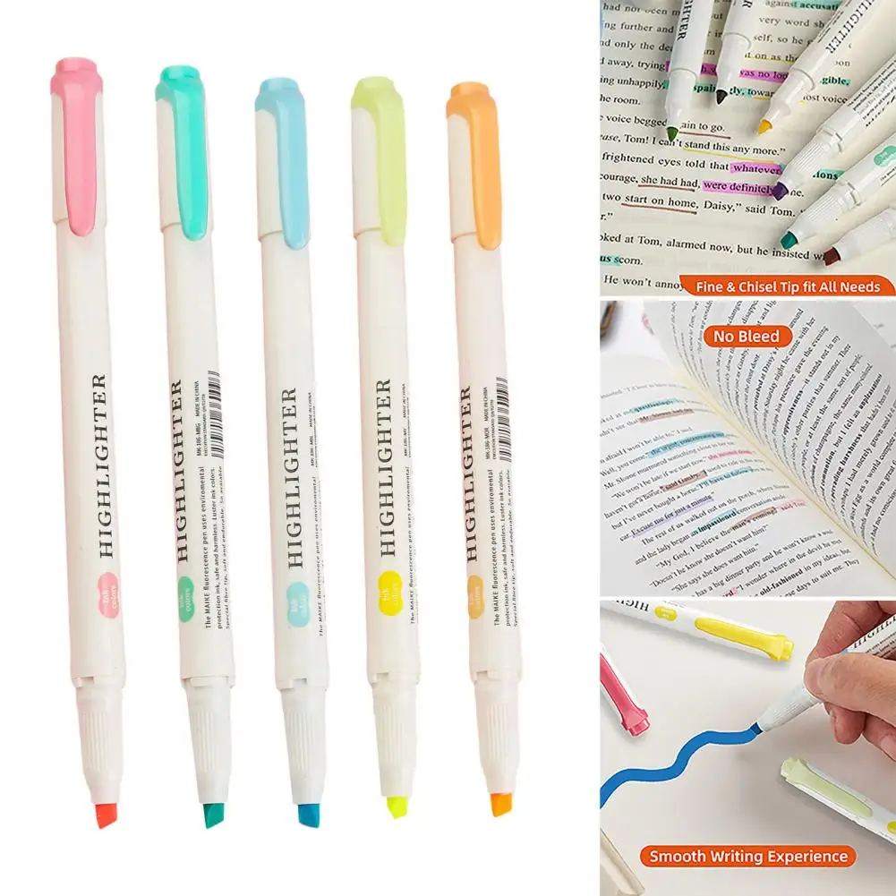 Dual-ended Highlighter Double Ended Highlighter Real Highlighters Dual Tip Pastel Markers Assorted Colors for Kids Adults