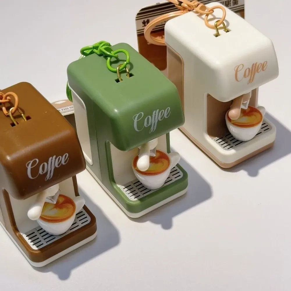 Portable Mini Coffee Machine Keychain Miniature Simulation Press Activated Sound Making Keychain Sound Module