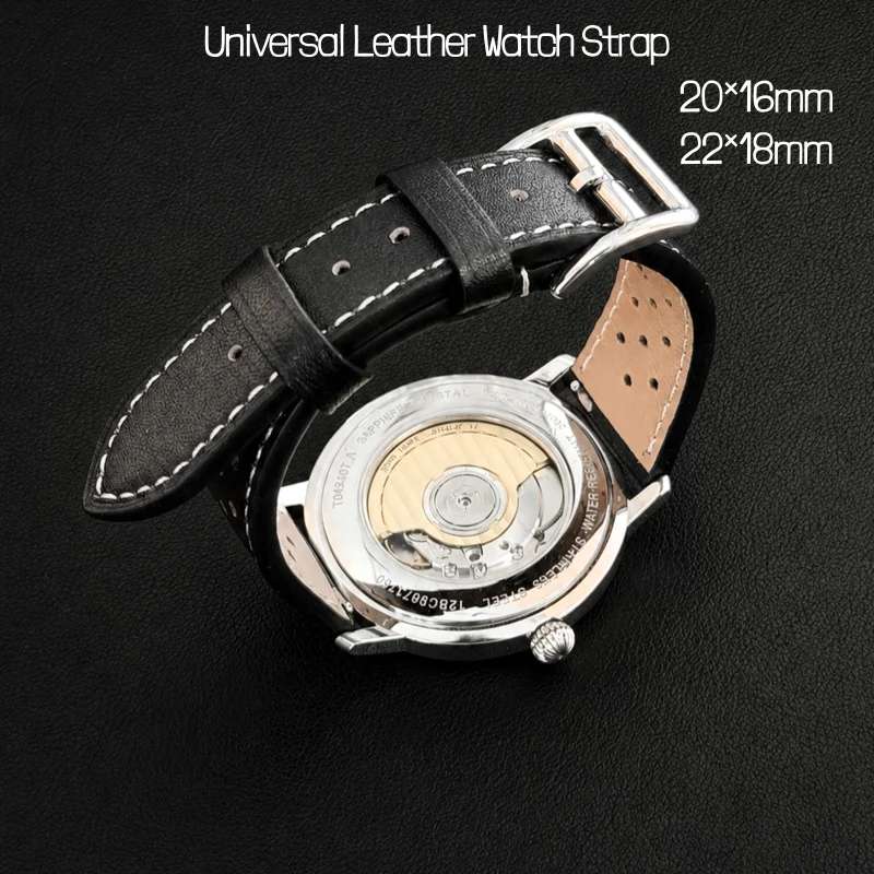 Quick Release Watch Strap 20mm 22mm Standard Flat‑Lug Vintage Gradient Oil‑Wax Leather Band for Tissot Longines Mido Seiko