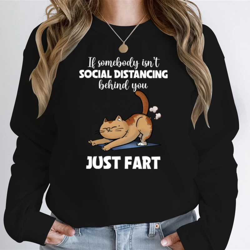 

If Somebody Isn't Social Distancing Graphic Hoodies Pullovers Y2k Sweatshirts Men/women Hoodies Cat Lover Harajuku Sweatshirts