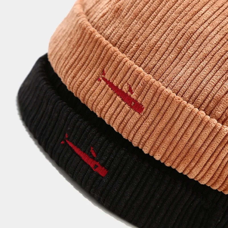 Docker Cap Without Visor Brimless Caps Men Beanies Dome Soild Color Adjustable Skullcap Autumn Hip Hop Bobble Hat Fashion