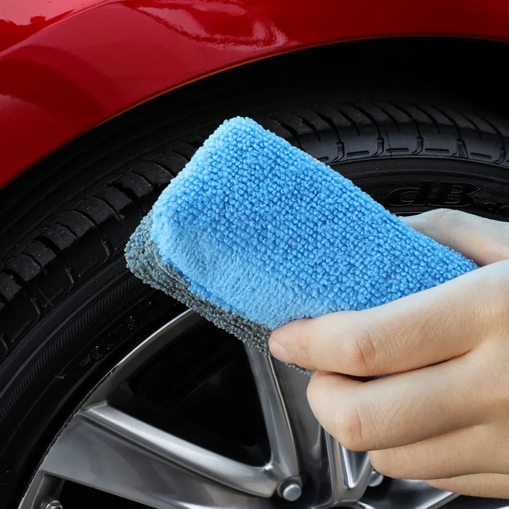 Car Microfiber Applicator Sponge Soft Absorbent Detailing Bristle Cleaning No Scratch Car Interior Double Side Clean Accessories