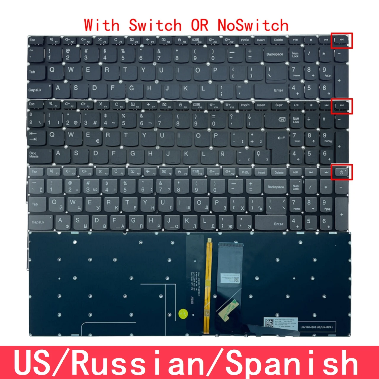 For Lenovo 320-15 320-15ISK 320-15ABR 320-15AST 320-15IAP 320S-15 320S-15ISK 320S-15IKBR Keyboard US Russian Spanish