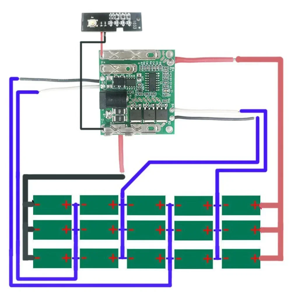 Imagem -04 - Caixa de Armazenamento de Bateria de Plástico 10 15 20 Núcleos Placa de Carregamento Pcb para Makita Caixa de Bateria Acessórios de Ferramenta Elétrica