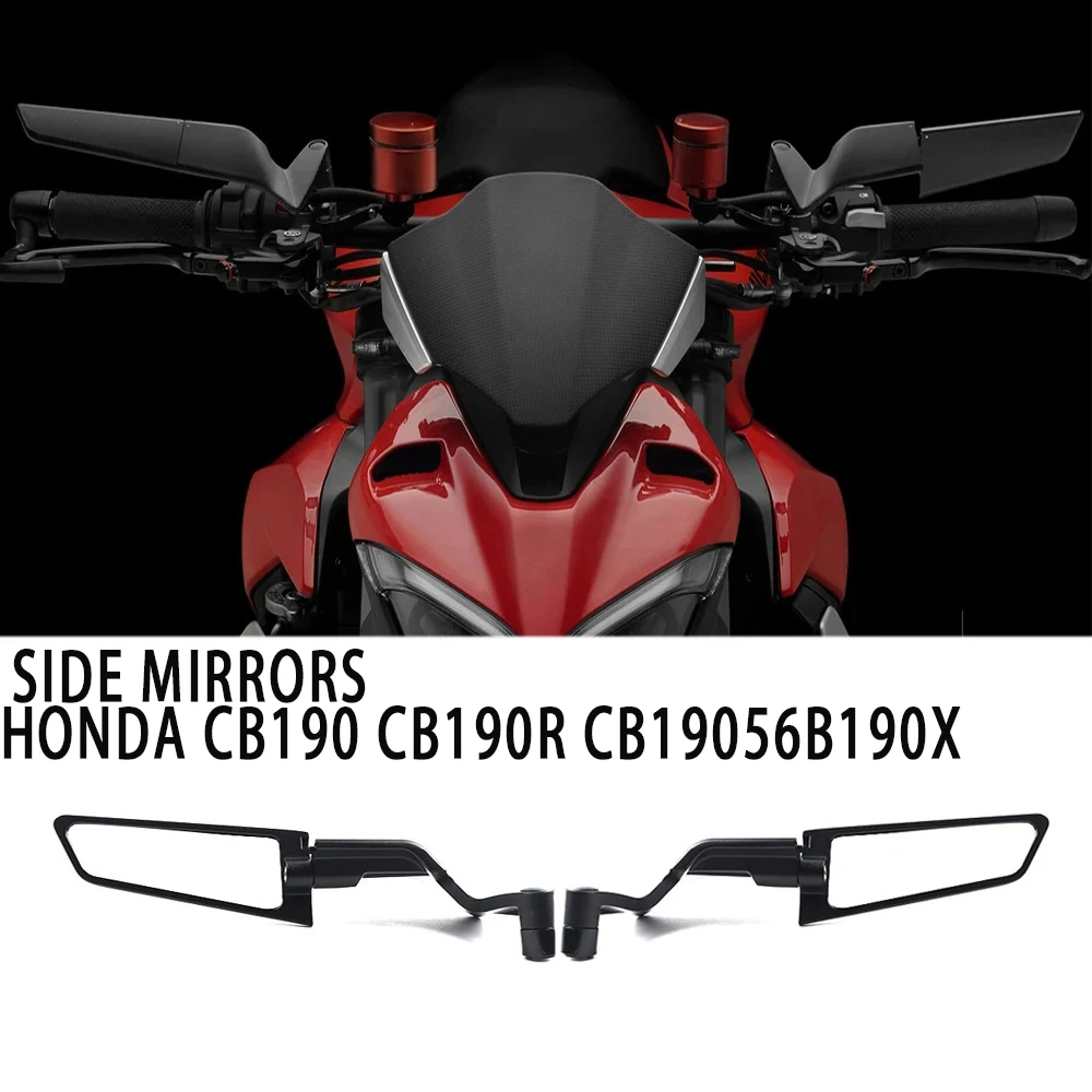 For HONDA CB190 CB190R CB190F CB190X Motorcycle Mirrors Stealth Winglets Mirror Kits To Rotate Adjustable Mirrors