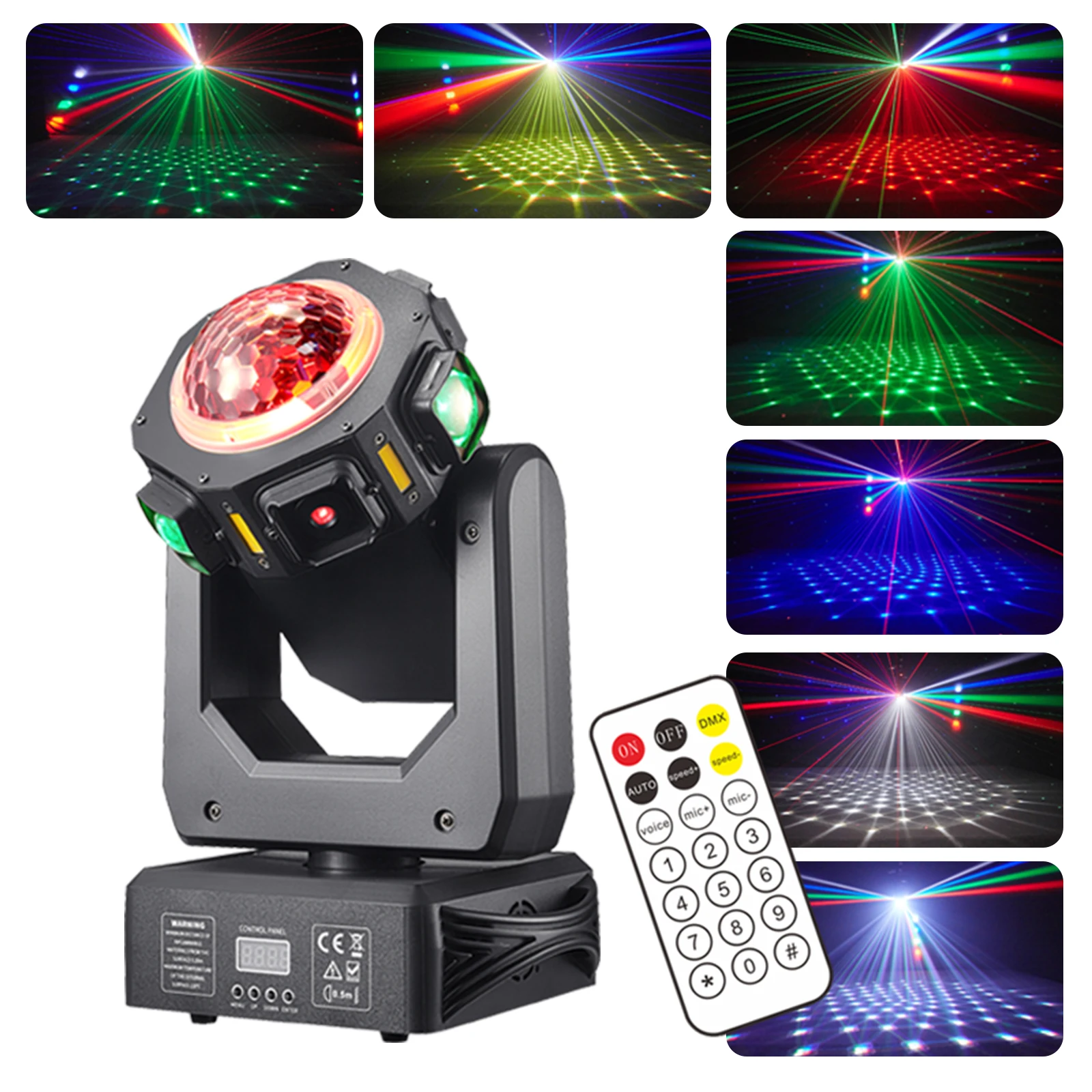 

2026 DJ Moving Head Wash Strobe RGB Laser Light RGBW Strobe Laser DMX Sound Active for Stage Party Disco Holiday