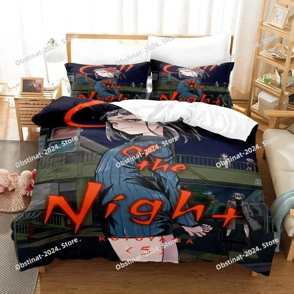 3D Anime CALL OF THE NIGHT Bedding Set Printed single Comforter Quilt Bed Cover Duvet Cover Pillow Case 3 Pieces Kids Adult Size