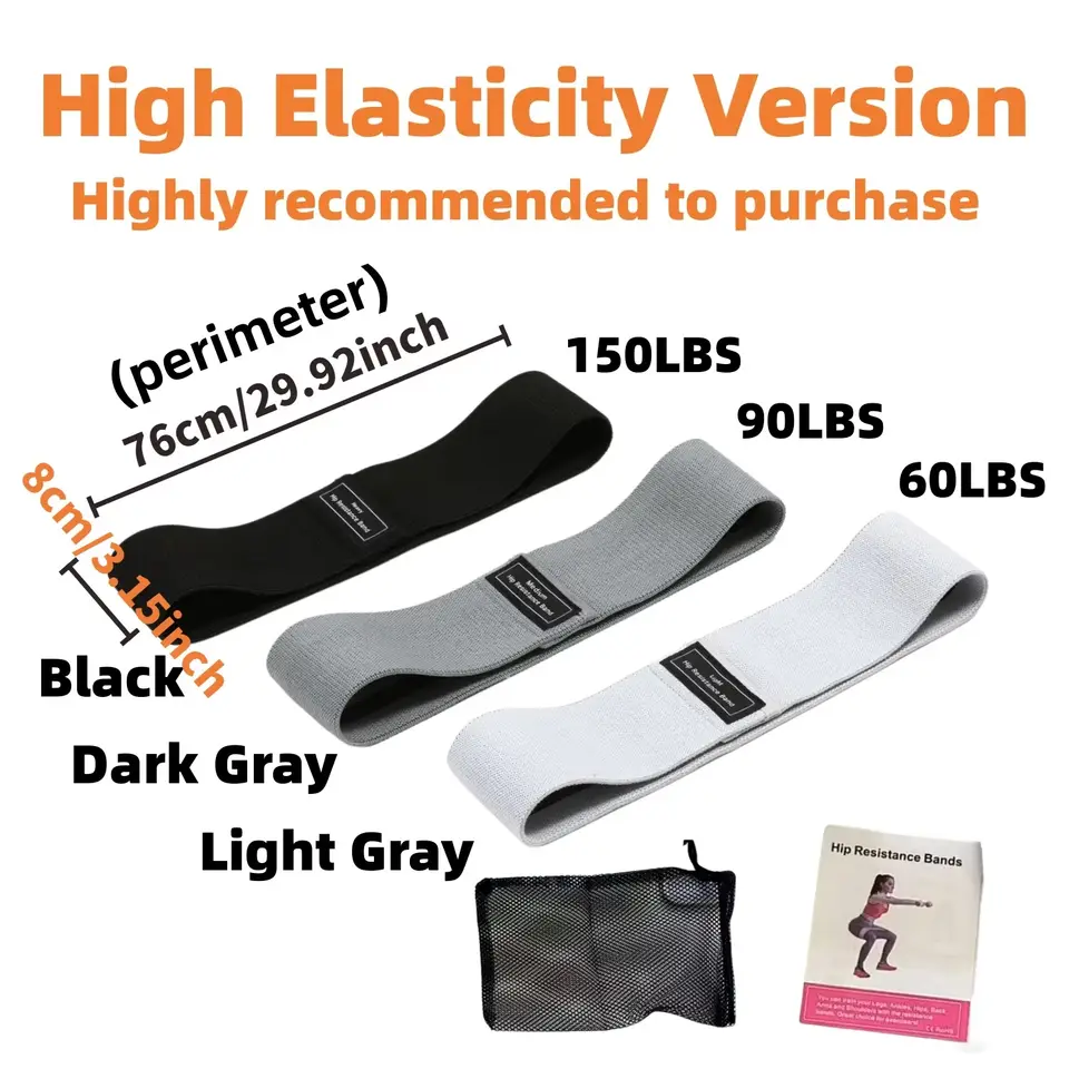 Basic Fabric Resistance Hip Booty Bands Glute Thigh Elastic Workout Bands Squat Circle Stretch Fitness Strips Loops Yoga Gym - 5