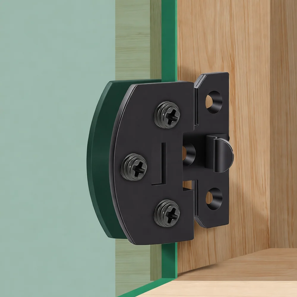 No Drill Glass Hinge For Wine Cabinet Showcase Furniture Hardware Zinc Alloy Clamp Silver Black Professional Fitting