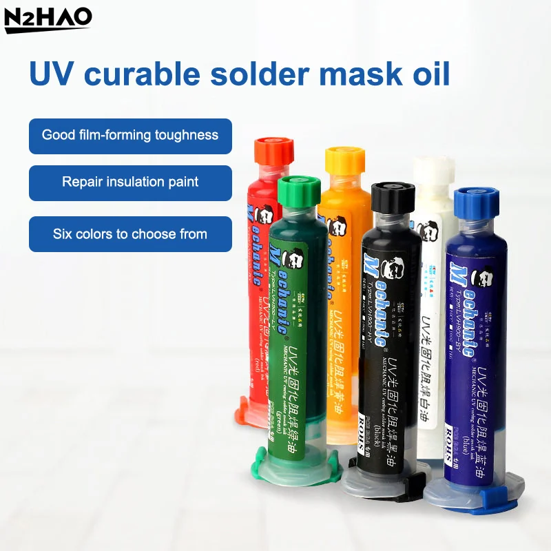 6 Colors Oil UV Photosensitive Solder Mask Ink BGA PCB Motherboard Paint Prevent Corrosive Arcing
