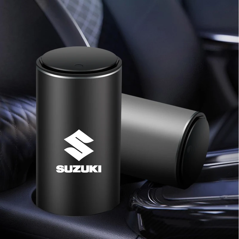 

Черный автомобильный мусорный контейнер из алюминиевого сплава, украшение интерьера, автомобильная пепельница, бак для Suzuki Grand Swift Jimny Vitara Baleno SX4