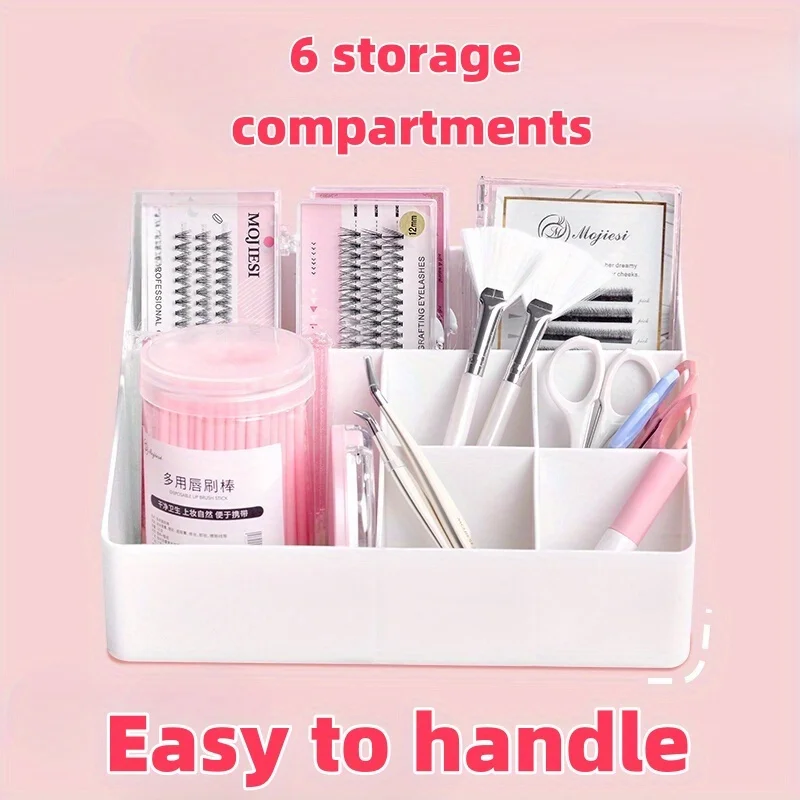 Professional AcrylicEyelash Extension Organizer Box Lash Tool Storage Case Makeup Holder for Pads Tissues Tweezers Salon Display view 2