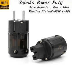 Hi-End pairs Rhodium Plated P-004E SCHUKO EU Power Plug & C-004 IEC connectors for Hifi audio power cables adapter