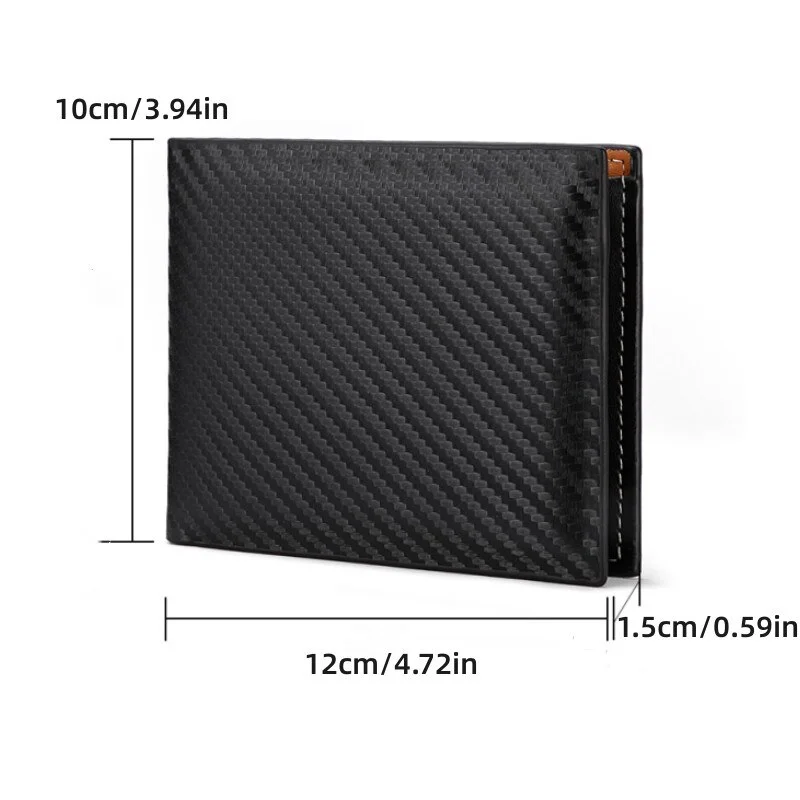 Factory Spot Wholesale New Carbon Fiber Wallet Male Card Package One Ipper Europe and America Horizontal