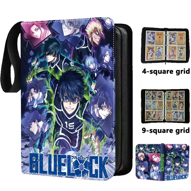 400/900Pcs BLUE LOCK Card Binder Book Zipper PU Leather Card Album Waterproof Anime Game Card Collection Holder Toy for Kids