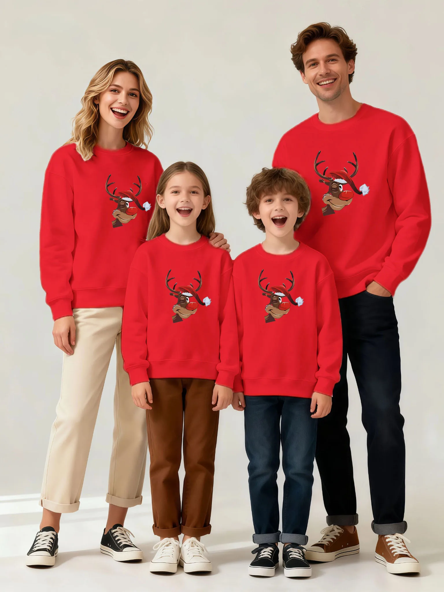 

Family Matching Clothes Winter Autumn Sweater Long-sleeved Shirt Christmas Clothes Mom Dad Kids Christmas Pajamas Family Look