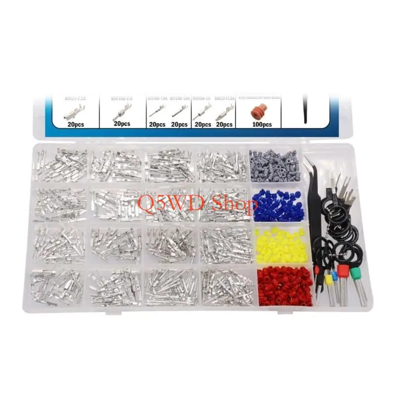 Q5WD 720Pcs Car Wire Terminals Connector Pin NonInsulated Plug Removal Crimps Pin