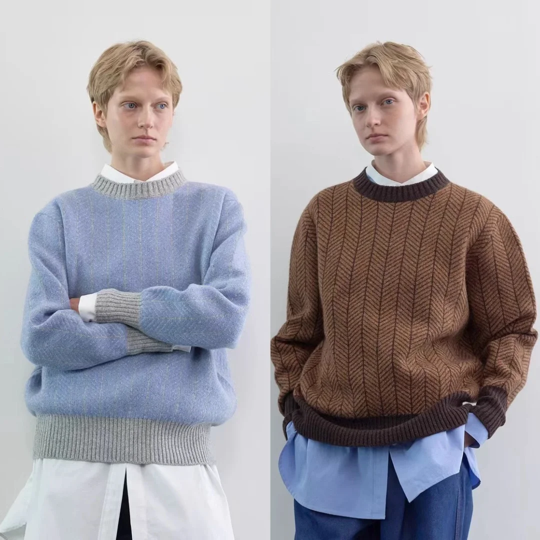 

Зимний шерстяной вязаный свитер Camere круглого цвета Ne Color Blo Design Commute Sle Long Sve Женский топ премиум-класса