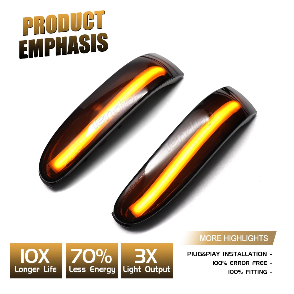 Dynamic Turn Signal Side Rearview Mirror LED Blinker Indicator Lamp For Mercedes-Benz R-Class W251 M-Class W164  GL-Class X164