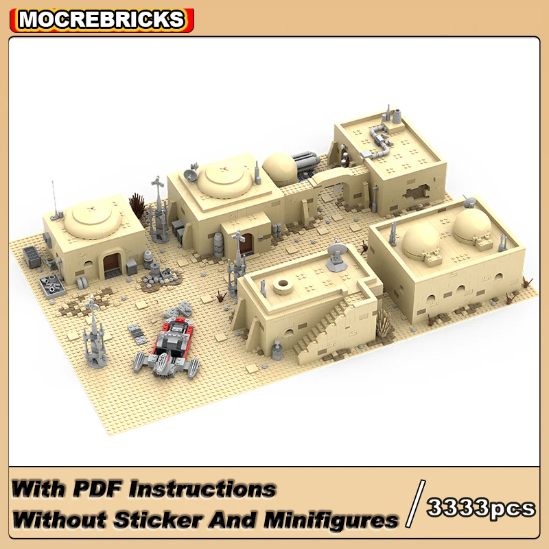 MOC-68280 Space Movie Desert House City-Pack Architecture Building Blocks Sets Small Particle Bricks Toys Xmas Gifts For Adults