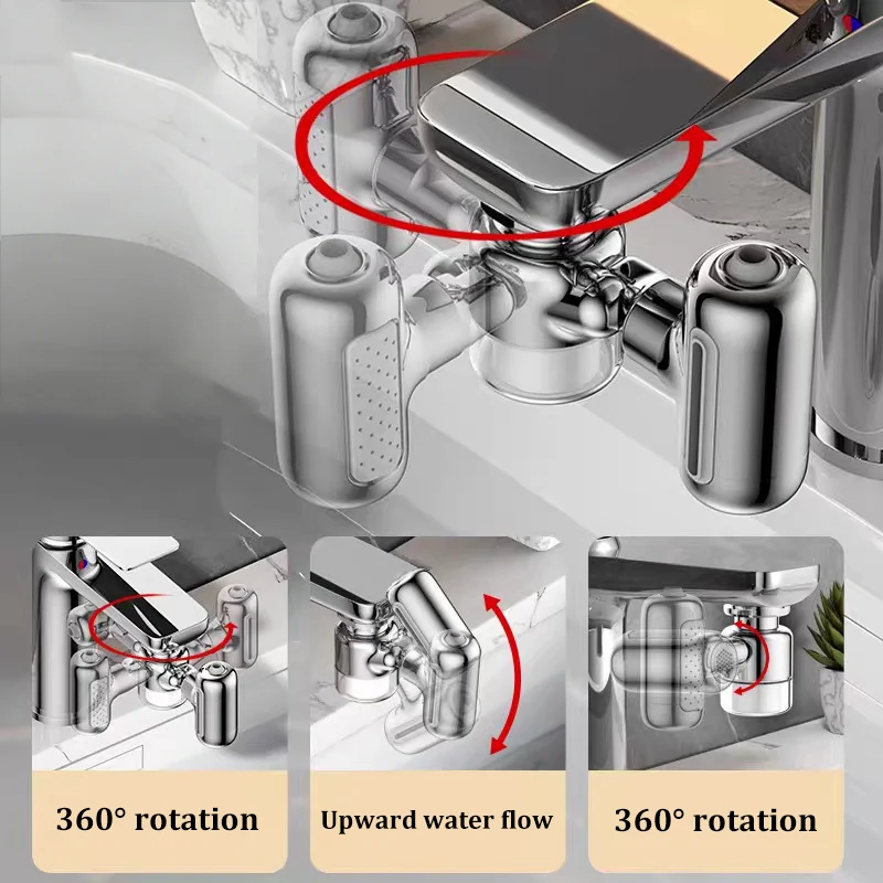 Filter Faucet Robotic Arm with Four-Speed Rotation Multi-Functional Extension Hand Basin Face Basin Splash-Proof Head Faucet