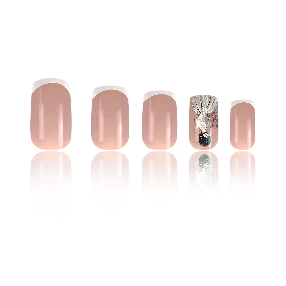 

2026 new simple nude pink French wedding dress bridal manicure romantic and sweet wearable manicure