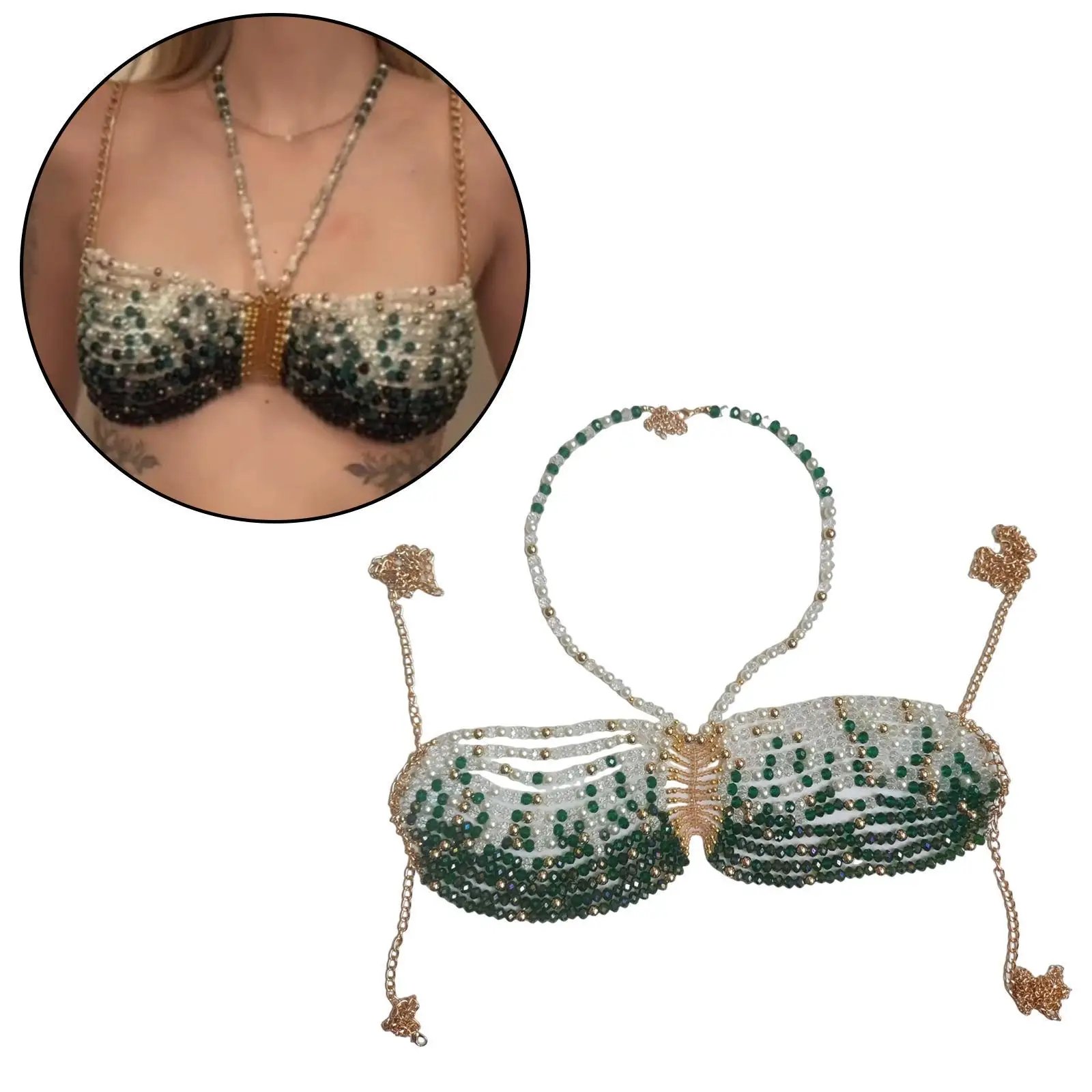 

Women Body Chain Bra Chain Gift Chest Chain for Nightclub Summer Fancy Dress