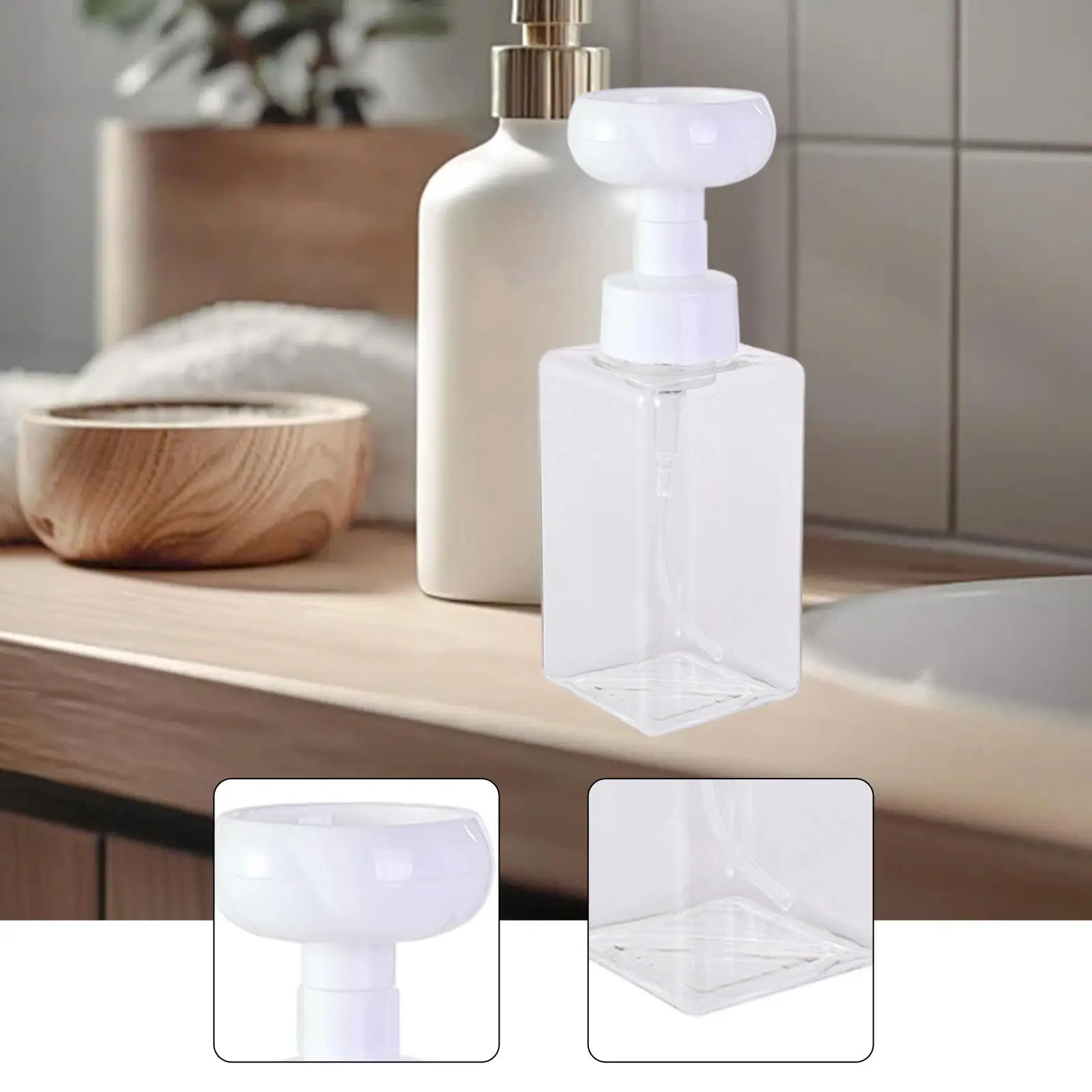 

Flower Foam Soap Dispenser Refillable Pump Bottle for Body Wash Shower Gel Hand Wash in Bathroom Kitchen
