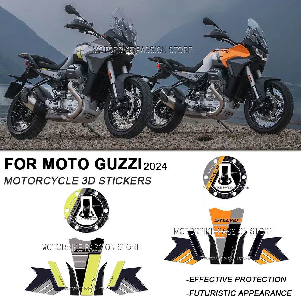 Untuk Moto Guzzi Stelvio Aksesori stiker pelindung sepeda motor baru Kit stiker Resin epoksi gel 3D 2024