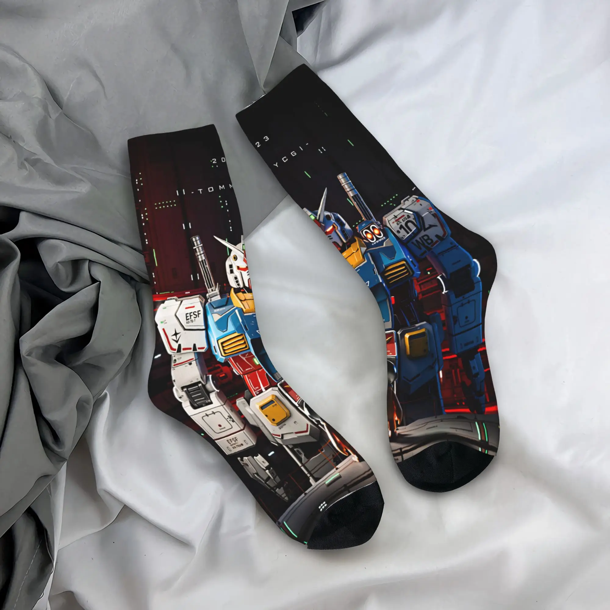 

Mobile Suit Gundam Socks Design Stockings Anti Slip Couple Socks Soft Breathable Autumn Kawaii Running Sports Socks