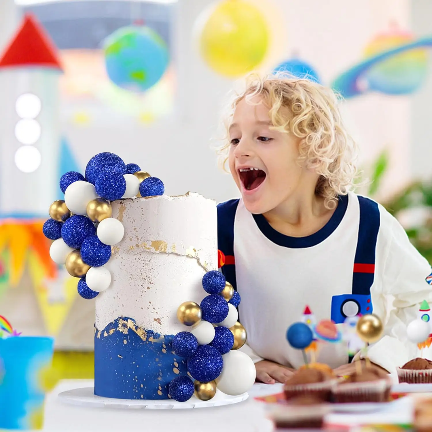 32 Stück Ball kuchen Picks bunte kugelförmige Kuchen deckel Perlen kugeln Cupcake Kuchen einsatz Topper für Geburtstags feier Hochzeits dekor – Detail 25