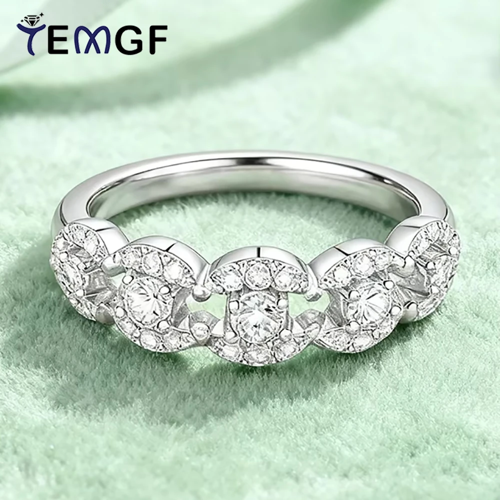 

Сертифицированные TEMGF кольца с муассанитом 2,5 мм для женщин, кружевное кольцо из стерлингового серебра S925, тонкие блестящие ювелирные изделия для дня рождения