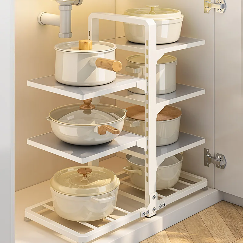 ชั้นเก็บหม้อหลายชั้น, ออแกไนเซอร์จัดเก็บห้องครัว, อิสระอ่างล้างจานโซลูชั่นการจัดเก็บประหยัดพื้นที่เคาน์เตอร์ออแกไนเซอร์,