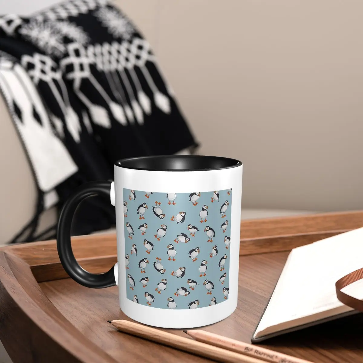 

Perfectly Perfect Puffins Mug Funny Ceramic Coffee Cups Tea Mugs Milk Cup Drinkware Gifts for Woman Man