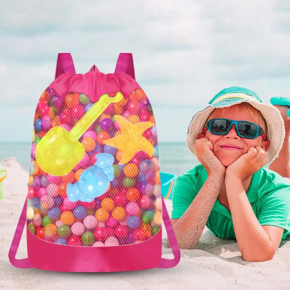 Light Weight Beach Bag Large Capacity Net Multifunctional Travel Backpack,sundries Toy Storage Bag Kids Pool Toys Storage Bag