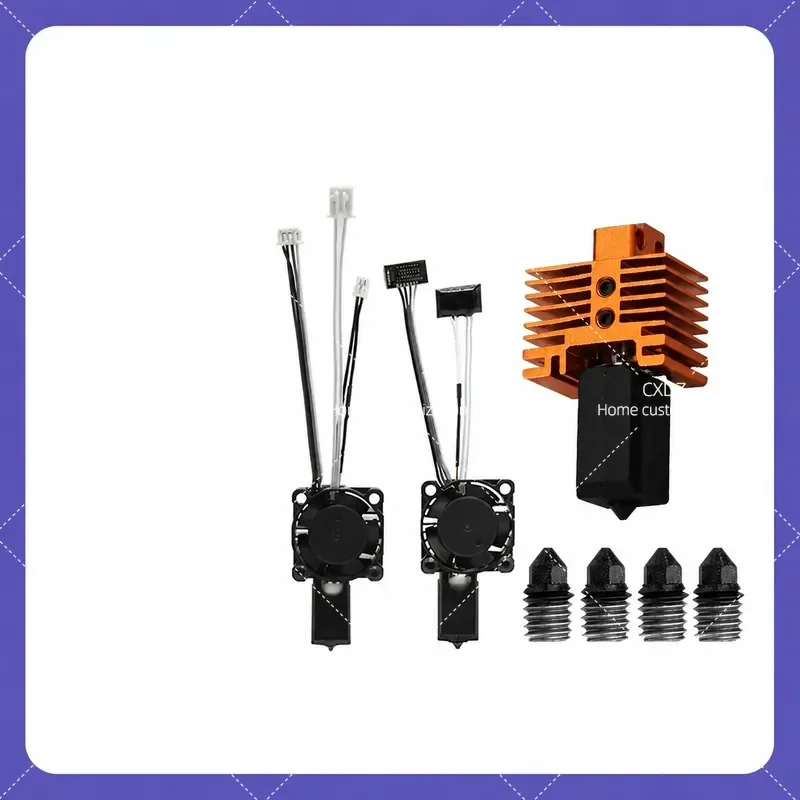 X1 P1P Teflon Coated Hot End Kit 2.0 Extrusion Head Hardened Steel Removable Nozzle for 3D Printer